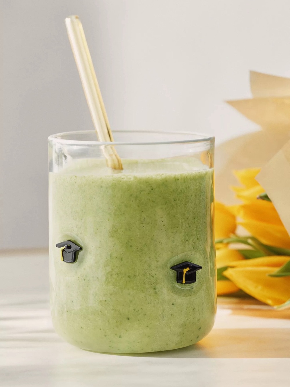 NWT Anthropologie Icon Juice Glass - Graduation Caps